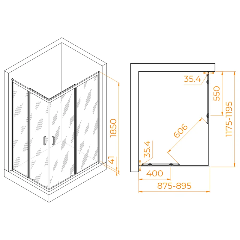Душевой уголок RGW Passage PA-146 120х90 020814692-11 профиль Хром стекло прозрачное