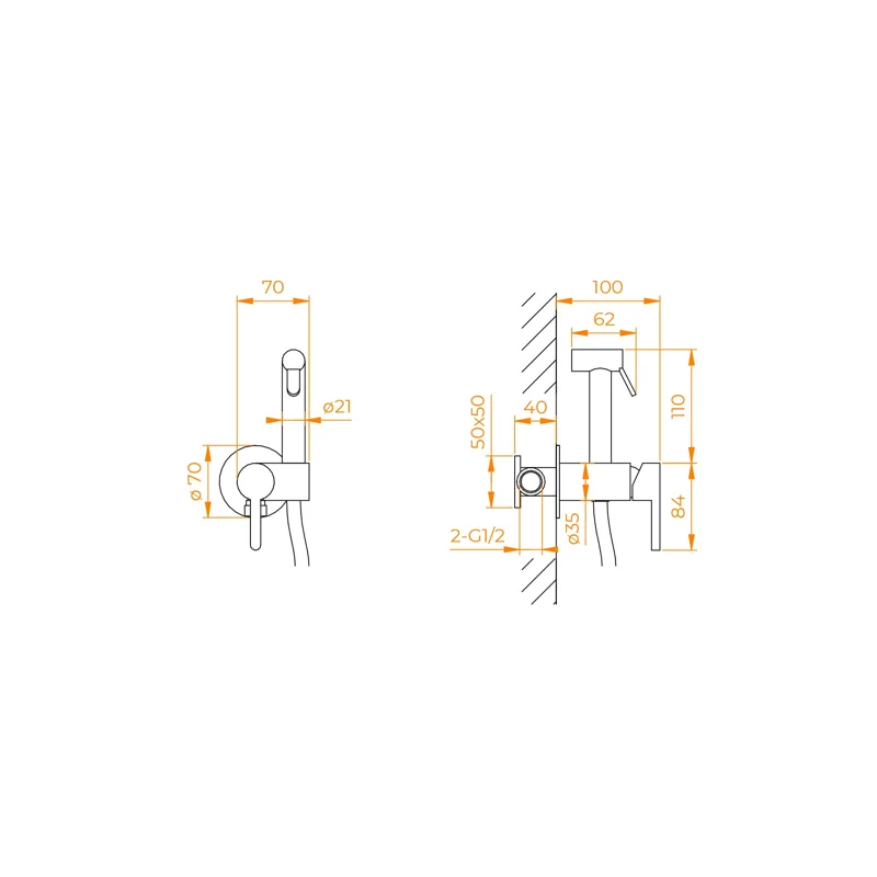 Гигиенический душ со смесителем RGW Shower Panels SP-206B 511408206-04 Черный матовый