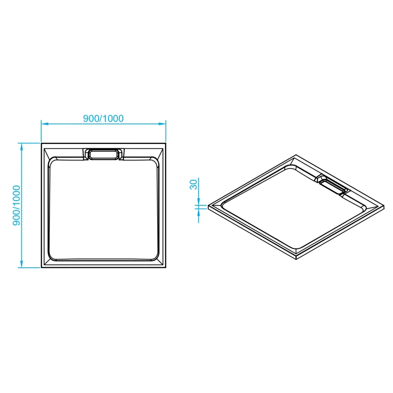 Душевой поддон RGW STA 16330199-01-01W 90 х 90 см, квадратный, из искусственного камня, белый