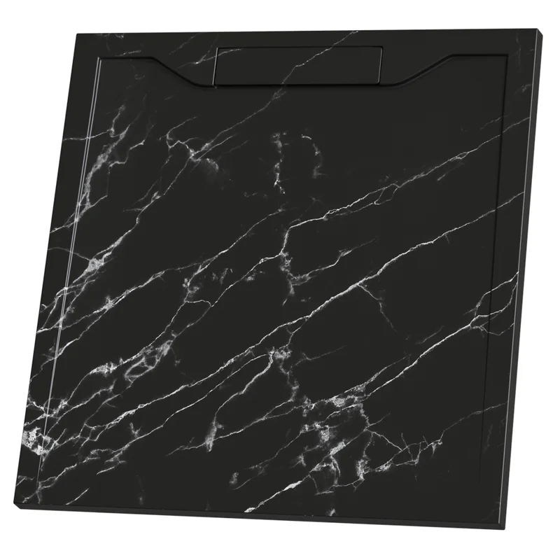 Душевой поддон RGW STE MB, 90 x 90 см, квадратный, из искусственного камня, цвет черный мрамор, 52341099-14