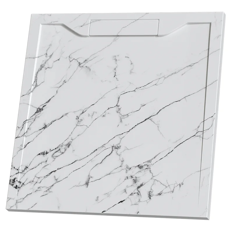 Душевой поддон RGW STE MB, 90 x 90 см, квадратный, из искусственного камня, цвет белый мрамор, 52341099-15