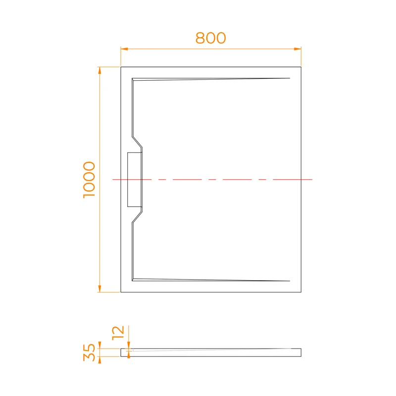 Душевой поддон RGW STE MB, 80 x 100 см, прямоугольный, из искусственного камня, цвет белый мрамор, 52342810-15