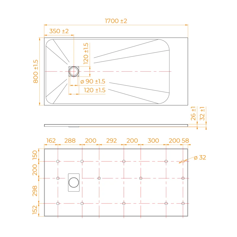 Душевой поддон RGW TSS-178W 553502817-01, 80 х 170 см, прямоугольный, стеклопластик, цвет белый