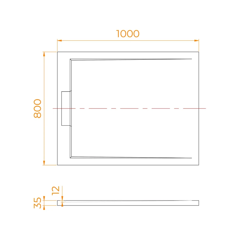 Душевой поддон RGW STL MB, 80 x 100 см, прямоугольный, из искусственного камня, цвет черный мрамор, 52212810-14