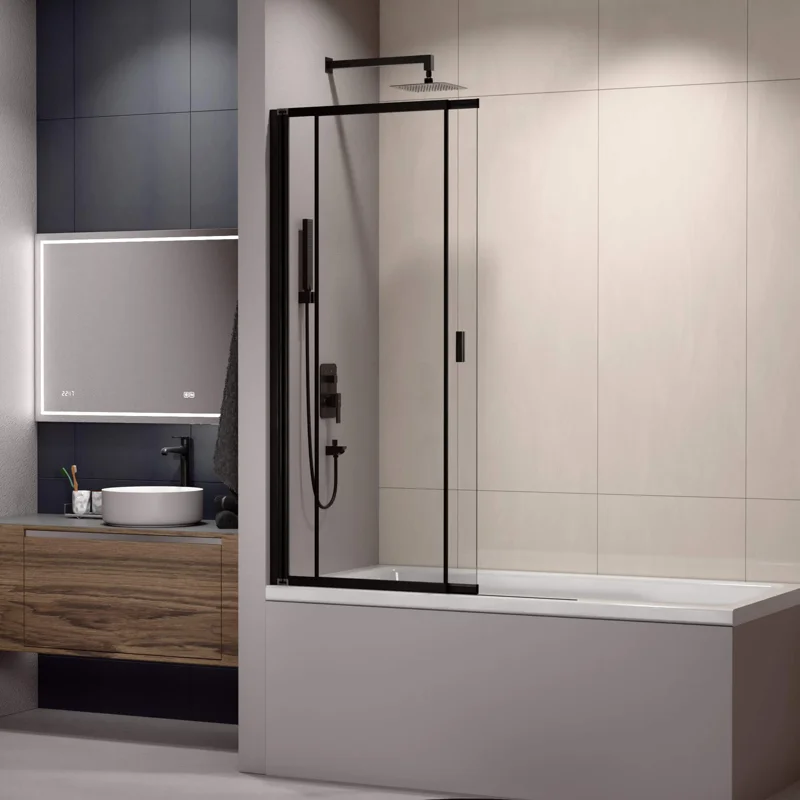 Душевая шторка на ванну RGW Screens SC-40, 03114010-14, 100 х 150 см, стекла прозрачные, профиль черный