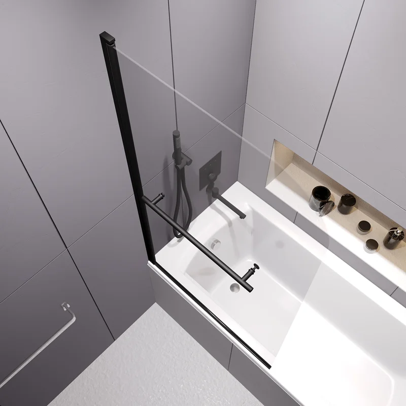 Душевая шторка на ванну RGW Screens 411111408-14 80х140 стекло прозрачное профиль черный