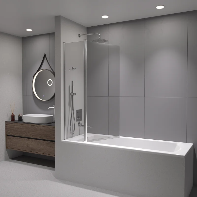 Шторка на ванну RGW Screens SC-11 100x140 профиль Хром стекло прозрачное