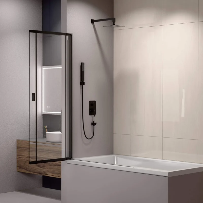 Душевая шторка на ванну RGW Screens SC-40, 03114010-14, 100 х 150 см, стекла прозрачные, профиль черный