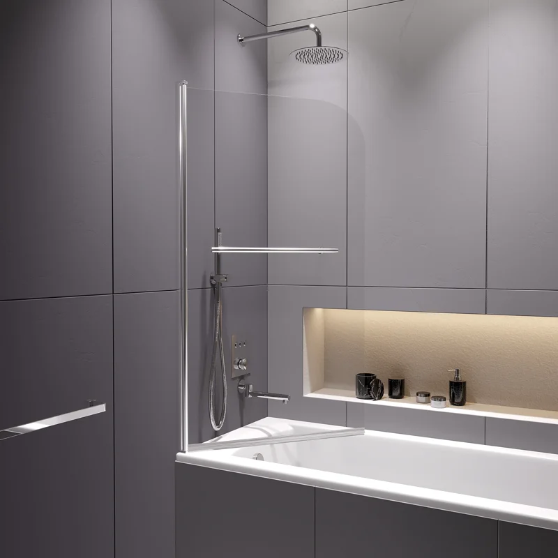 Шторка на ванну RGW Screens SC-114 80х140 411111408-11 профиль Хром стекло прозрачное