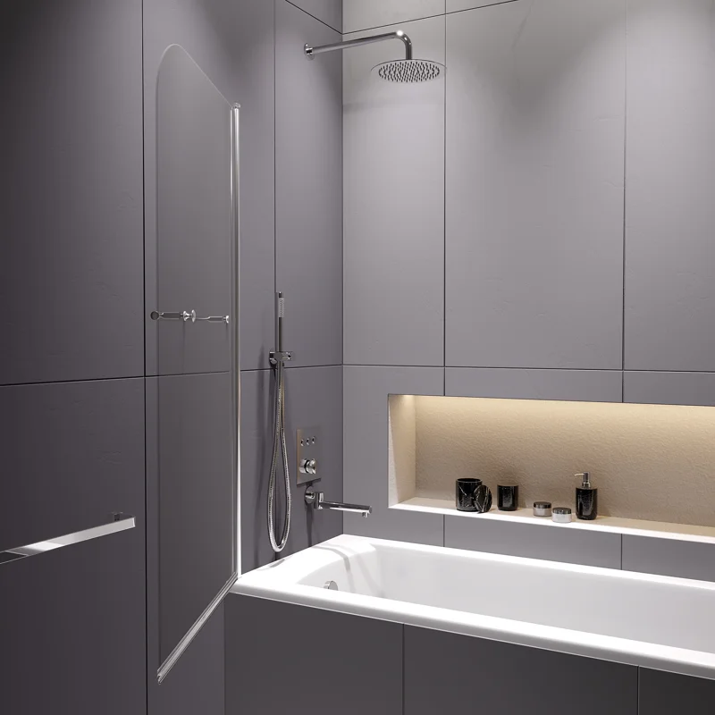 Шторка на ванну RGW Screens SC-114 80х140 411111408-11 профиль Хром стекло прозрачное