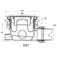 Сифон для душевых поддонов RGW Velplex QYD-01 бронза
