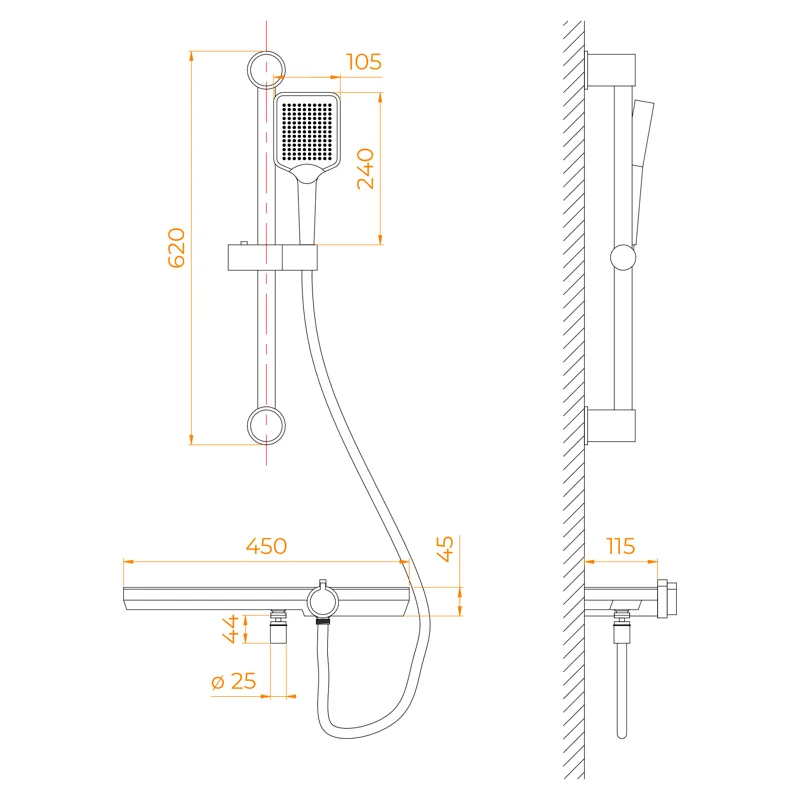 Смеситель для ванны RGW SP-41Gr 69140541-11 Серый
