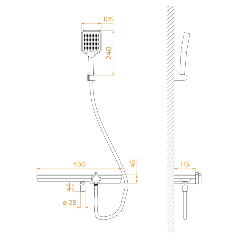 Смеситель для ванны RGW SP-40Gr 69140540-11 Серый