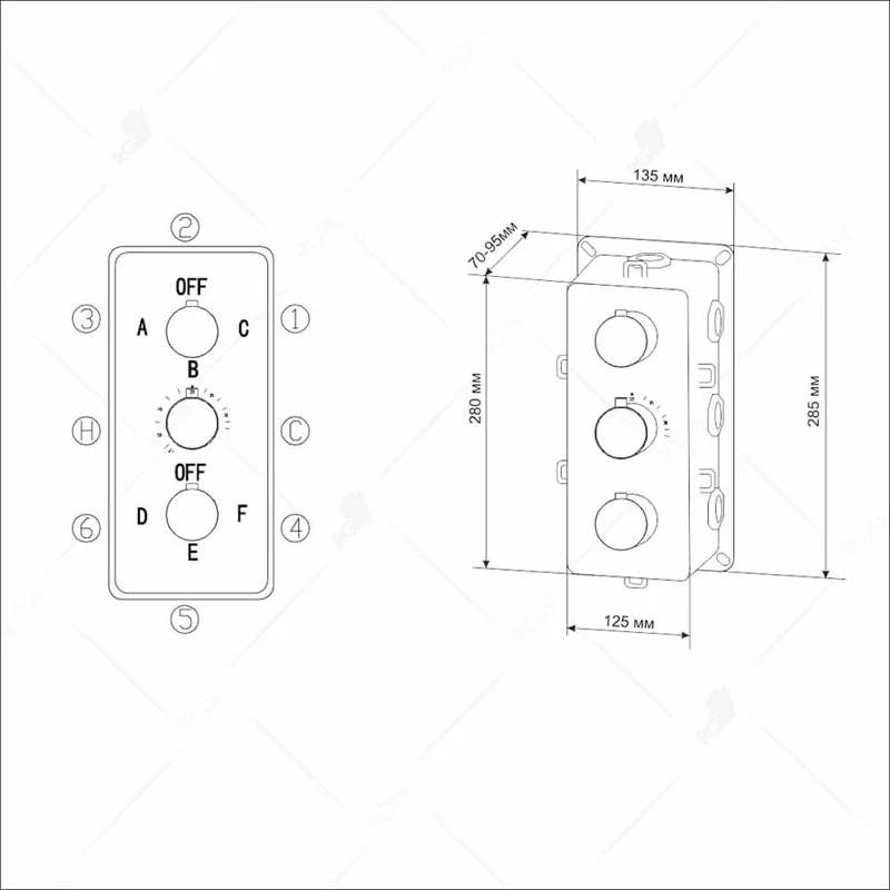 Смеситель для душа RGW Shower Panels SP-41-03 21140541-31 с термостатом Хром