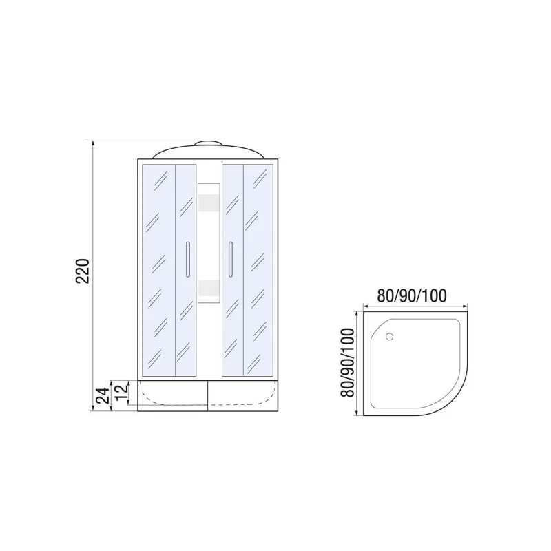 Душевая кабина River Nara Light XL 90x90 МТ 10000006220 