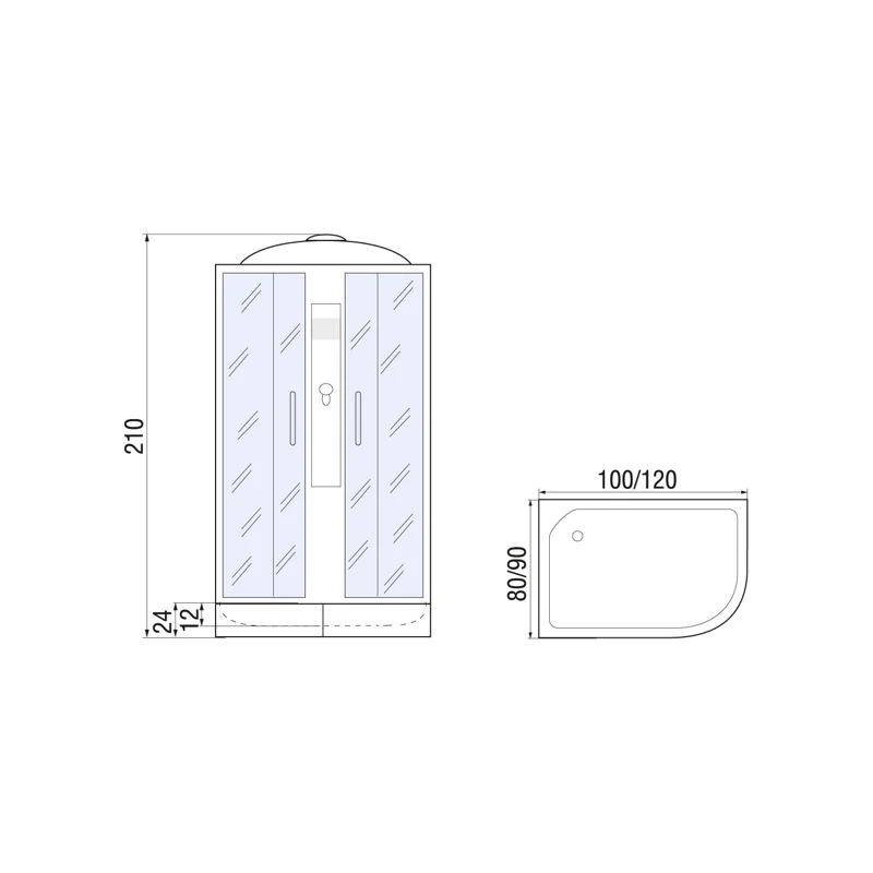 Душевая кабина River Desna 120x90 МТ L 10000002994 