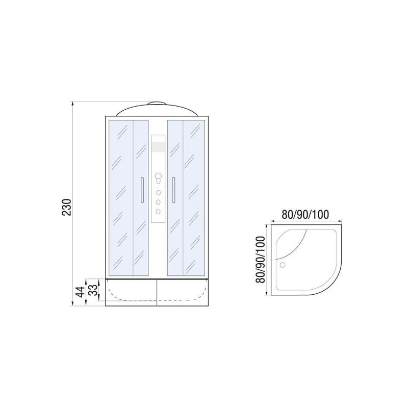 Душевая кабина River Dunay XL 80x80 TH 10000006201 