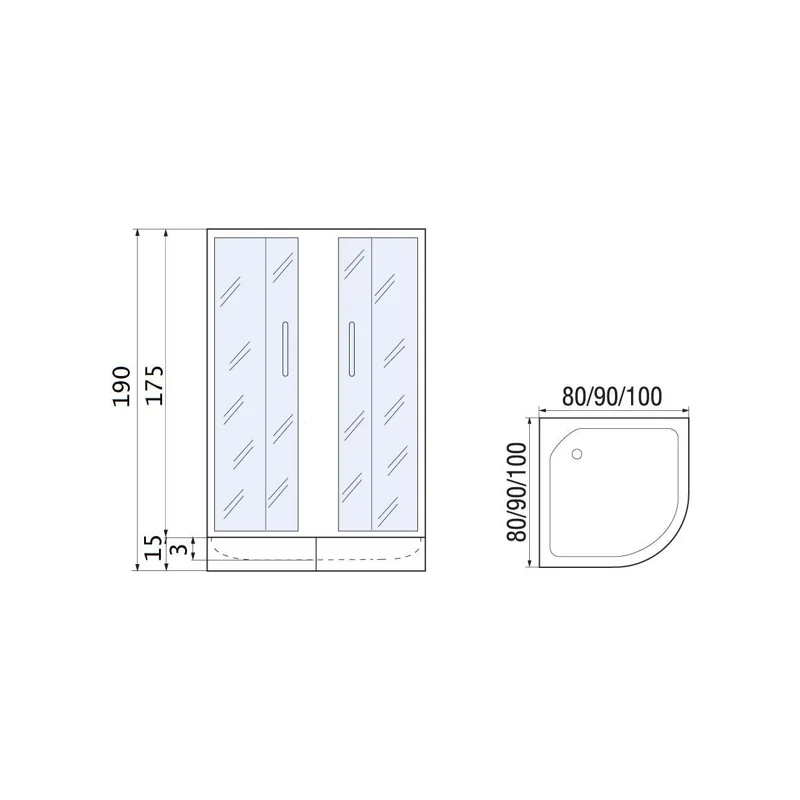Душевой уголок River Don Light 80x80 МТ 10000002917 без поддона