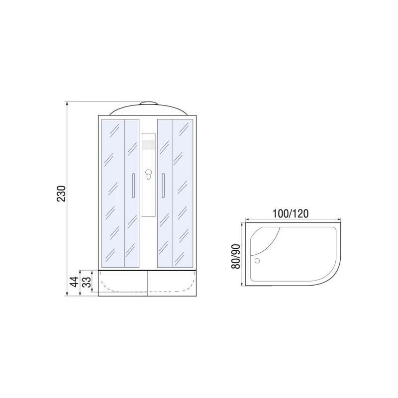 Душевая кабина River Desna XL 100x80 MT L 10000006143 