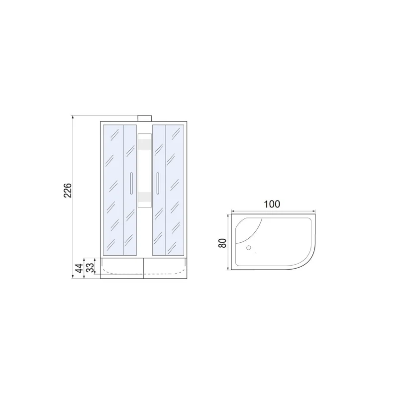 Душевая кабина River Nara XL 100х80 МТ R 10000011841 