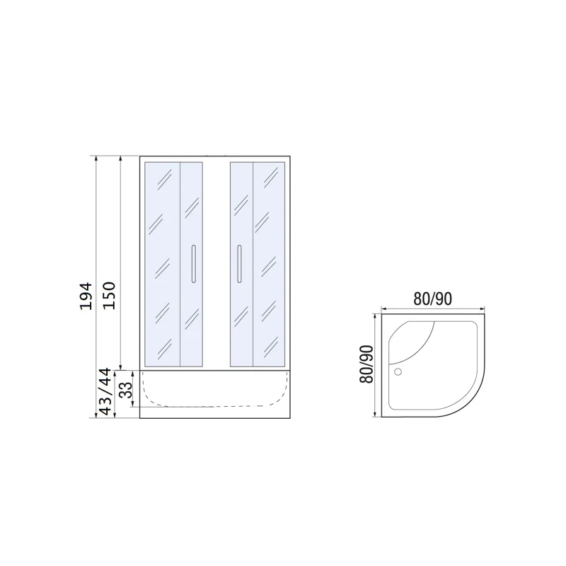 Душевой уголок River Don 80x80 МТ 10000000698 без поддона