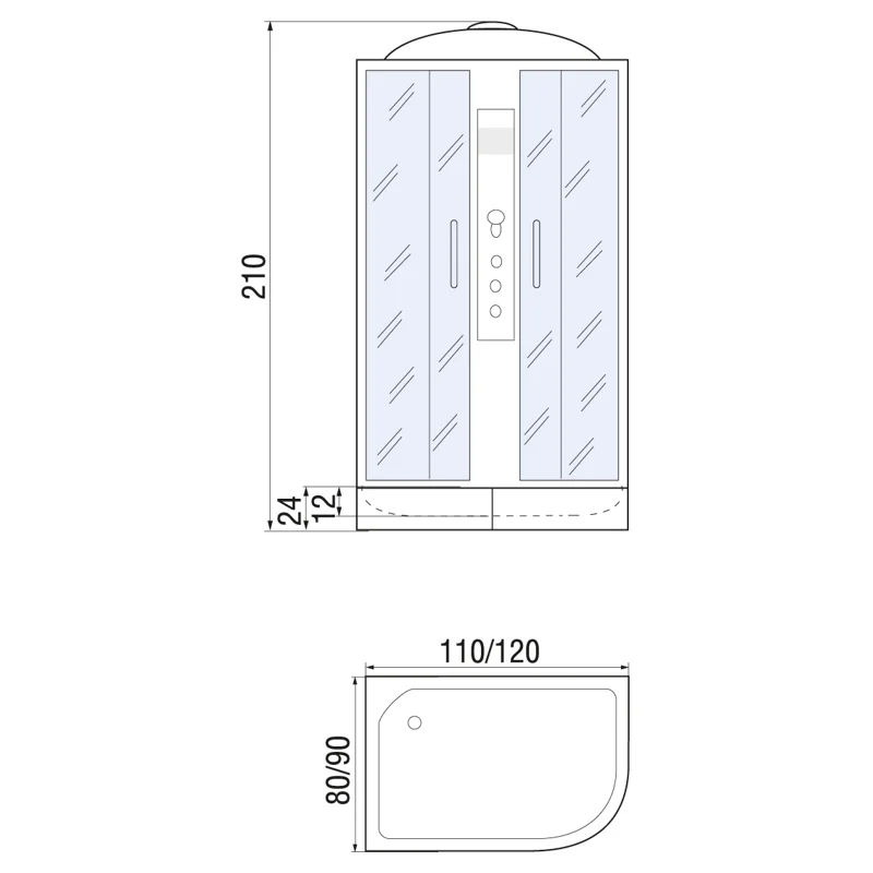 Душевая кабина River Dunay 110x80 MT L 10000001093 