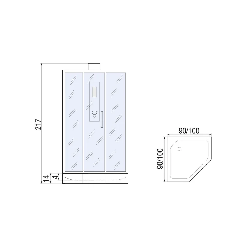 Душевая кабина River Penta 90x90 Б/К 10000000931 