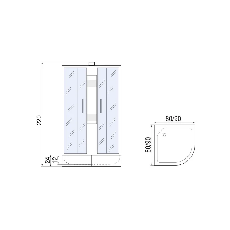 Душевая кабина River Nara Light XL 90x90 МТ Б/К 10000006217 
