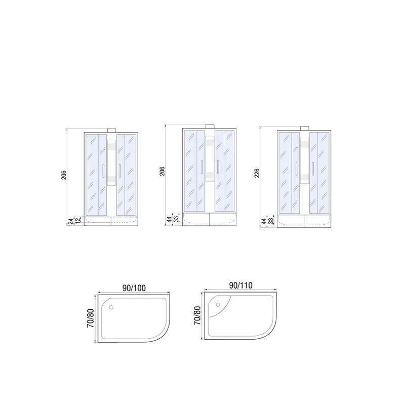 Душевая кабина River Nara 90x80 МТ R Б/К 10000008782 