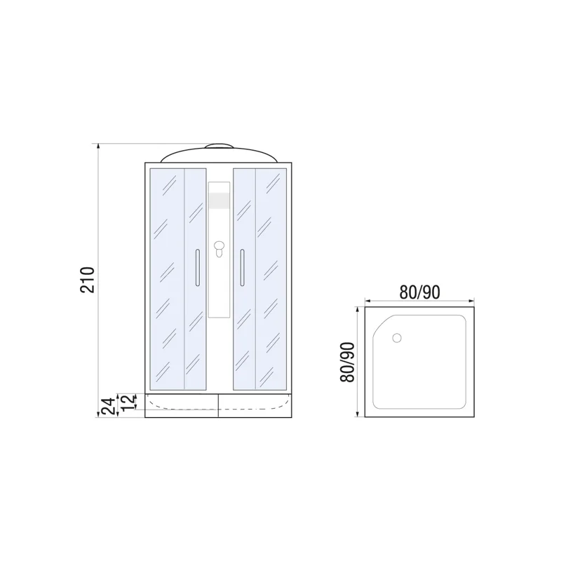 Душевая кабина River Quadro 80x80 МТ 10000000765 