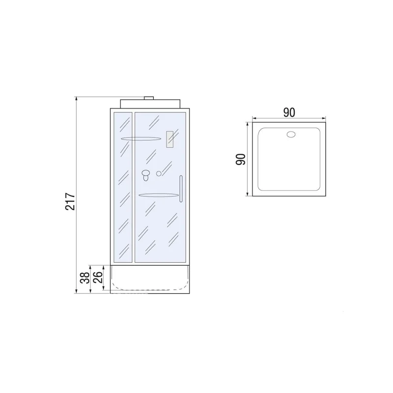 Душевая кабина River Tana 90x90 10000003115 