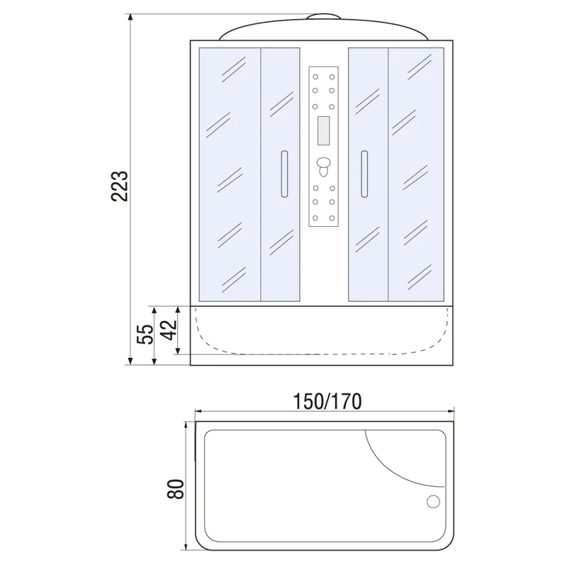 Душевой бокс River Wisla 150x80 ТН 10000000789 