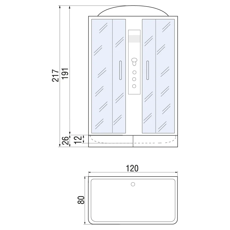 Душевая кабина River Sena 120x80 МТ 10000001253 