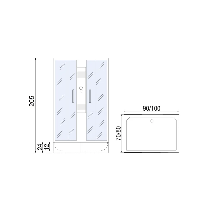 Душевая кабина River Quadro 90x70 МТ Б/К 10000002984 