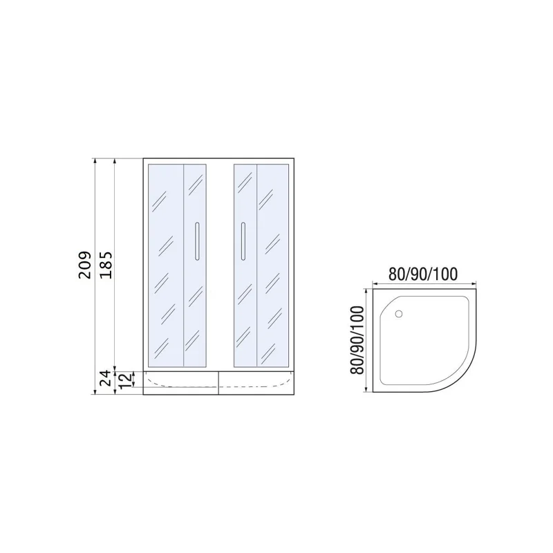 Душевой уголок River Don XL 100x100 МТ 10000003369 без поддона
