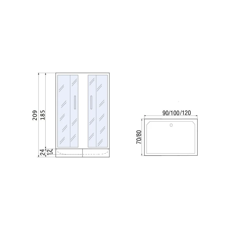 Душевой уголок River Morava XL 90x70 МТ 10000003401 без поддона