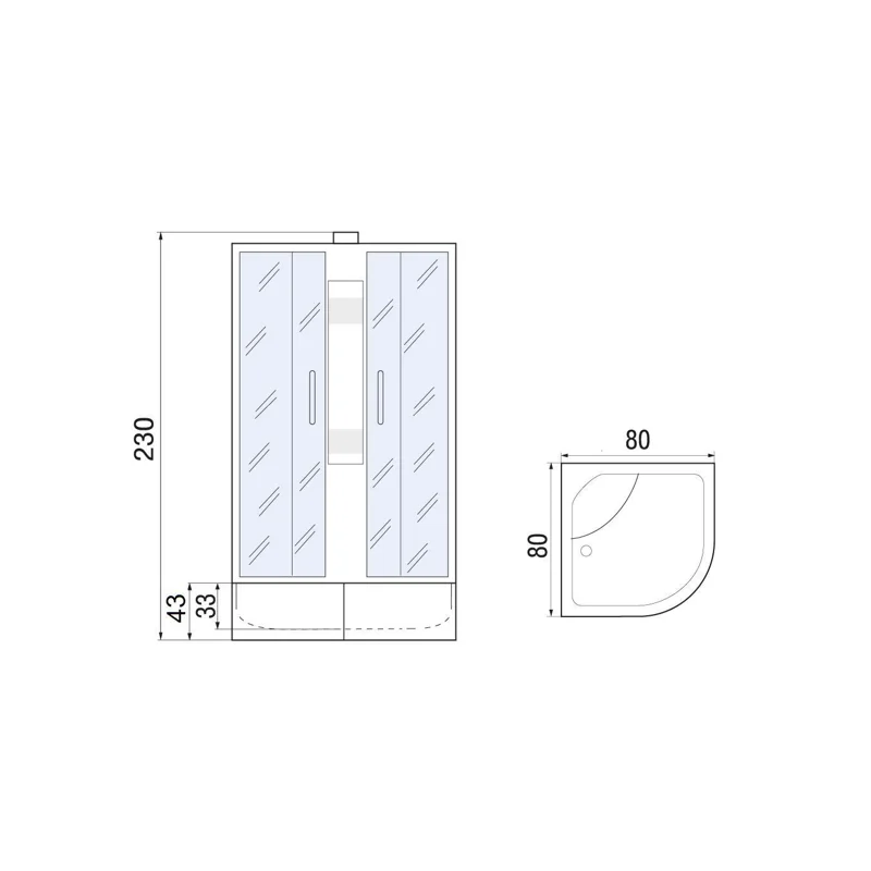 Душевая кабина River Nara XL 80x80 МТ Б/К 10000006205 