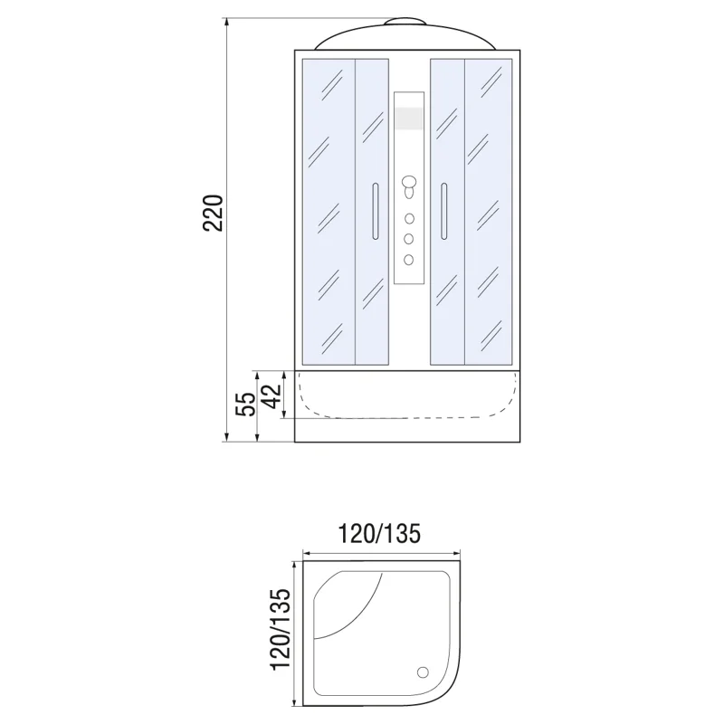 Душевой бокс River Temza 120x120 ТН 10000001552 