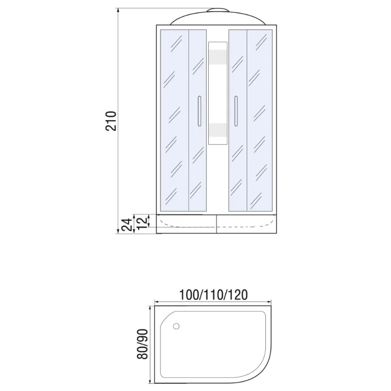 Душевая кабина River Nara 110x80 МТ L 10000002815 