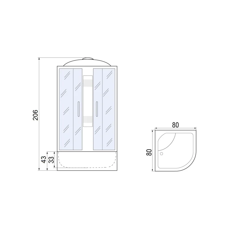 Душевая кабина River Nara 80x80 МТ 10000001259 