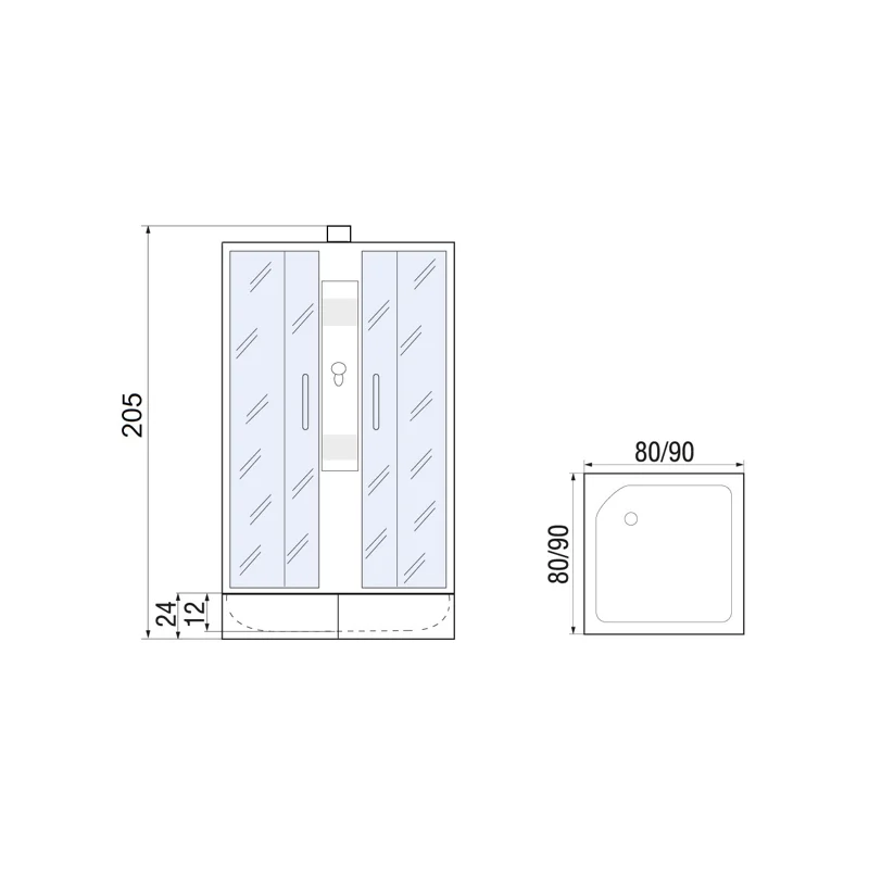 Душевая кабина River Quadro 80x80 МТ Б/К 10000002241 
