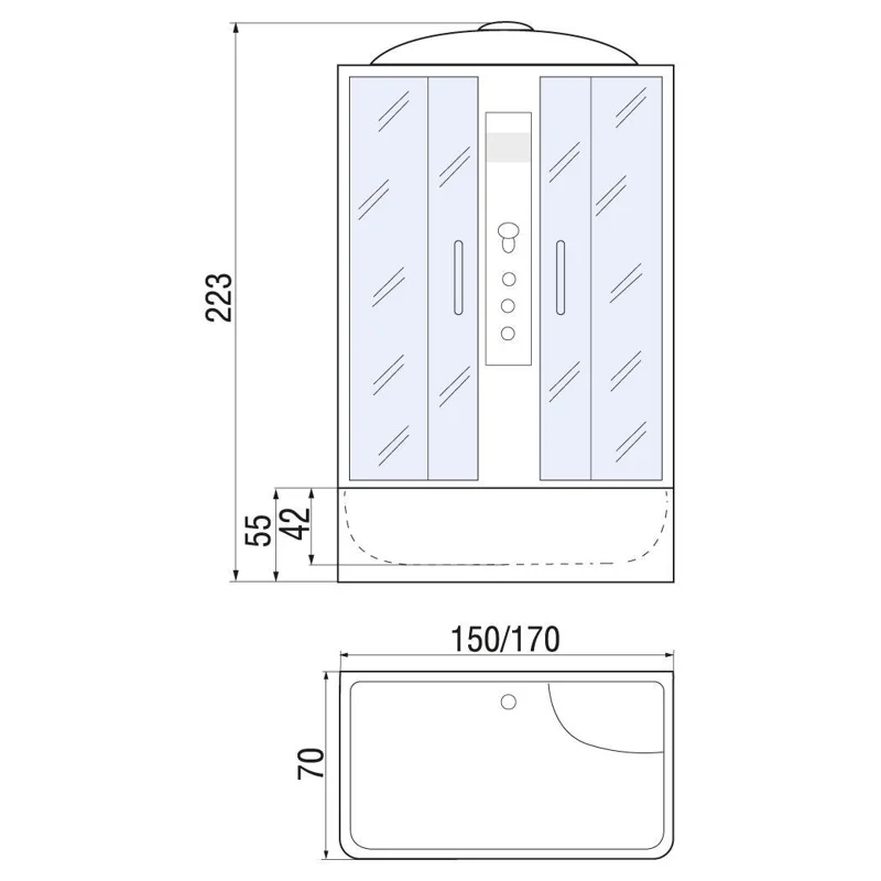 Душевой бокс River Sena 170x70 МТ 10000001806 