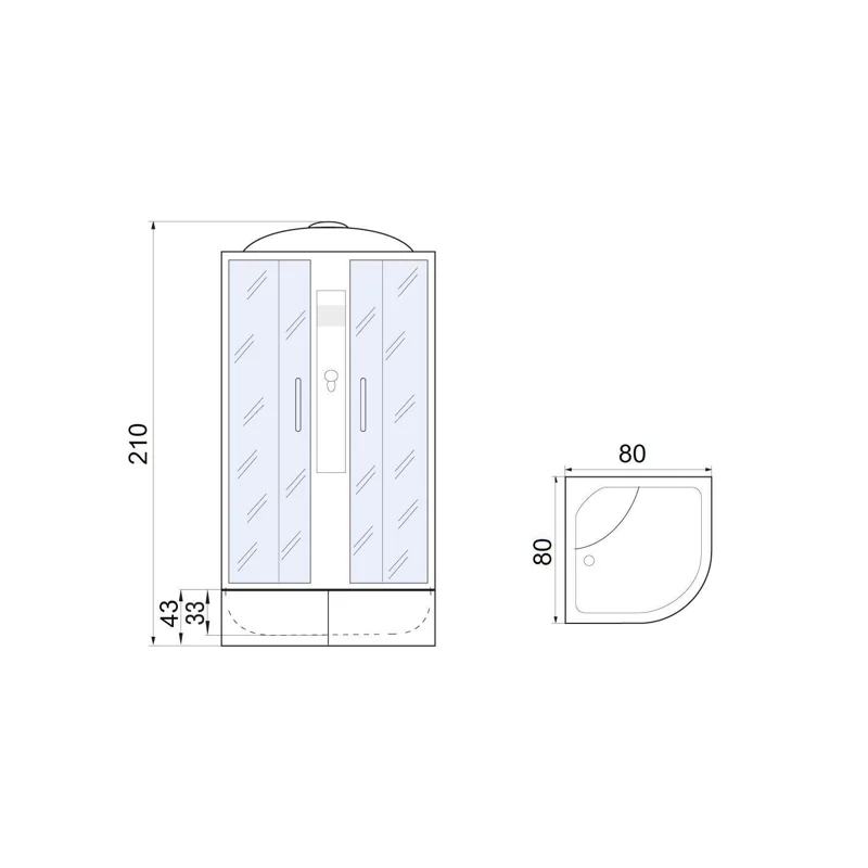 Душевая кабина River Desna 80x80 MТ 10000000050 