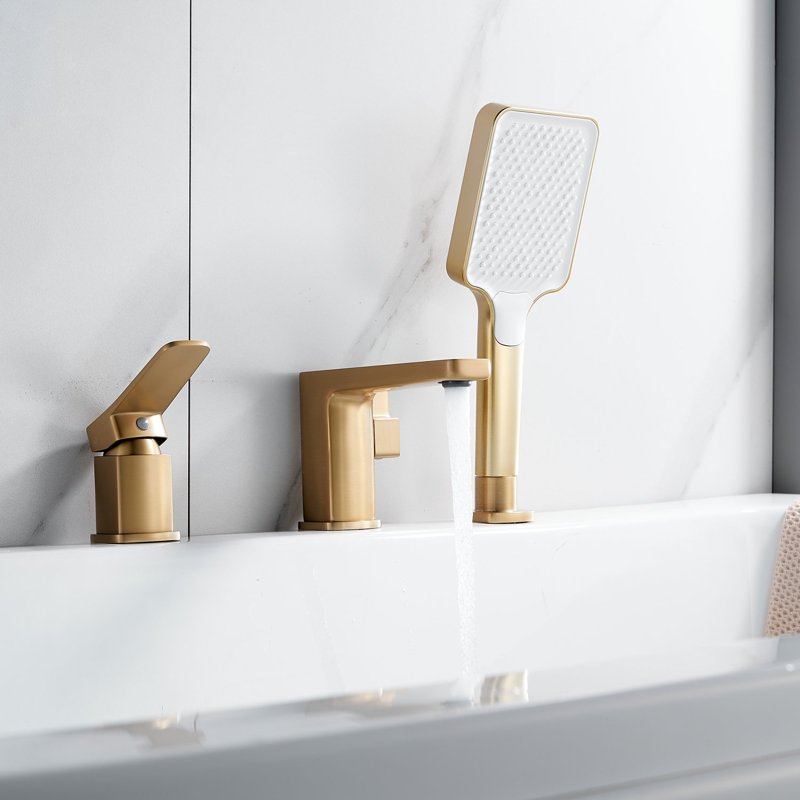 Смеситель на борт ванны Shevanik S9912G, золотой сатин