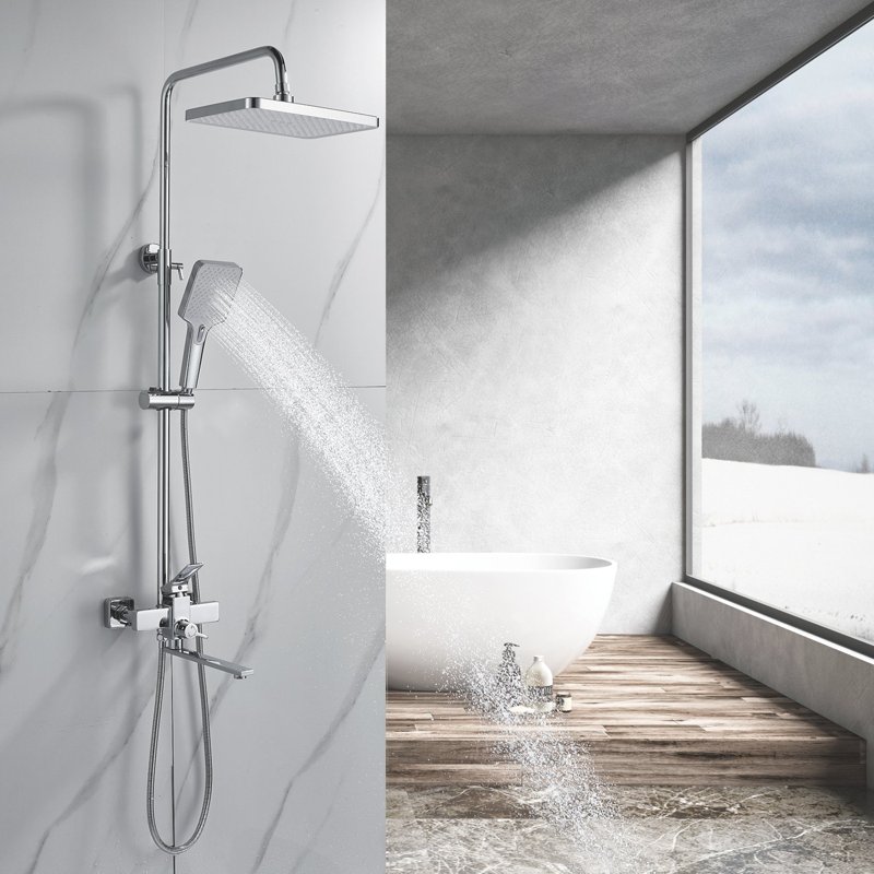 Душевая система Shevanik S6036H, черный/хром