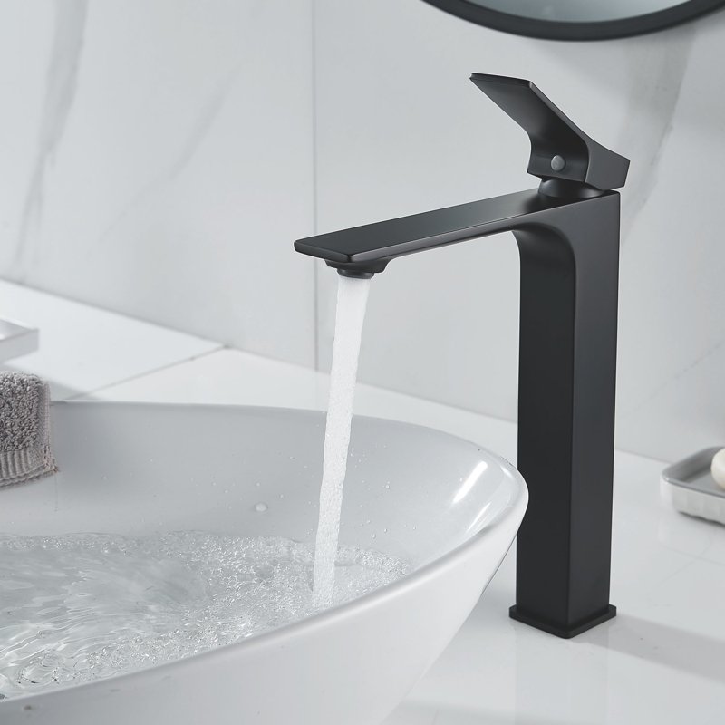 Смеситель для раковины высокий Shevanik S6111H, черный