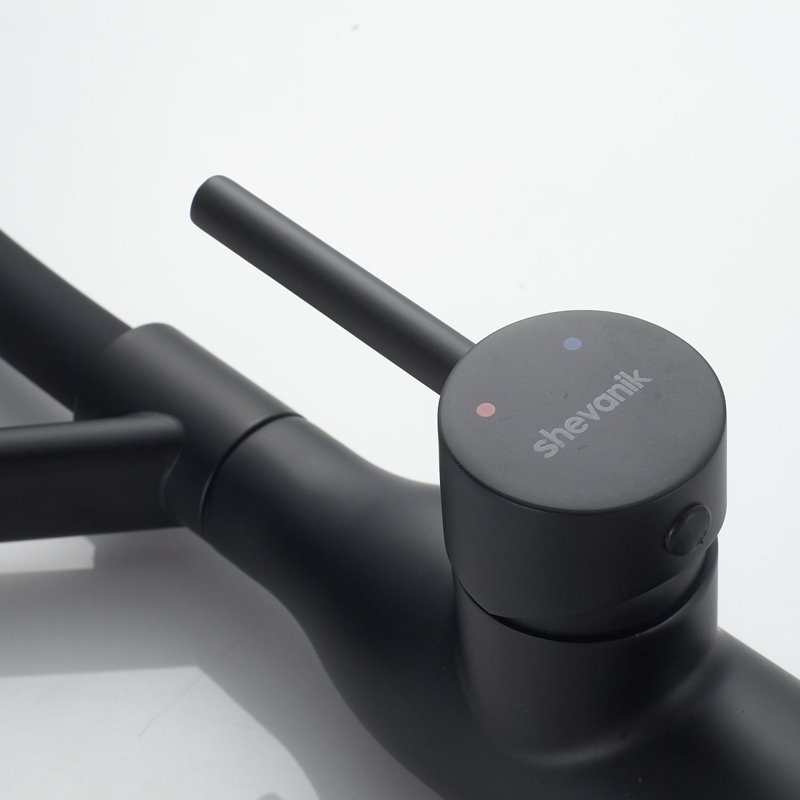 Смеситель для кухни с гибким изливом Shevanik S343H-3, черный