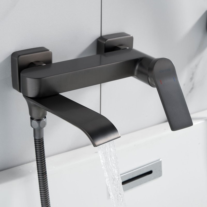 Смеситель для ванны Shevanik S4102T, оружейная сталь