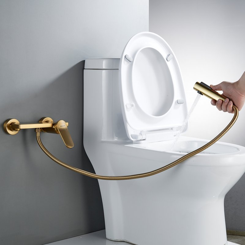 Гигиенический душ со смесителем Shevanik S9605T-1, оружейная сталь