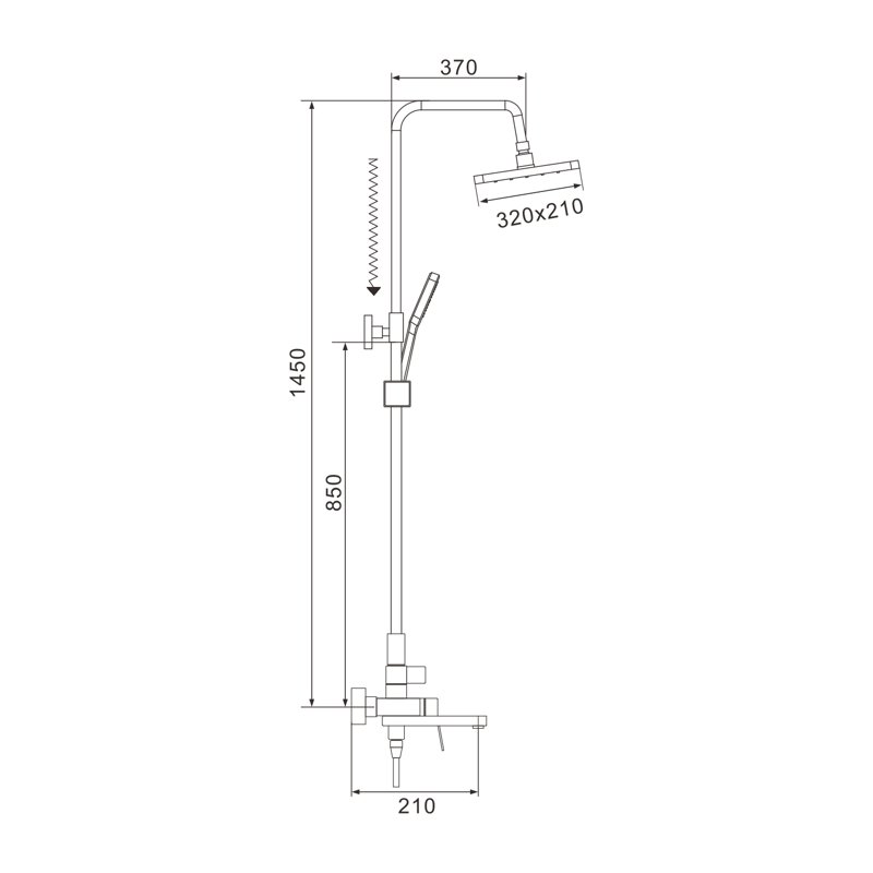 Душевая система Shevanik S8836, хром
